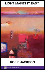 The jacket has a band of white at top and bottom. In these first the title and then the author's name appear centred in fairly large black letters. The rest of the jacket is a full colour painting, fairly abstract and slightly Dali-esque with odd shapes and wriggly bits placed here and there. But over all it gives the impression of a beach, with a thin line of blue sea at the top, cloud in a pinkish sky, a huge expanse of sandy yellow and in the foreground shapes that could be towels or chairs. A small grey tree. No people.