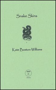 The jacket is pale green. All text and imagery is centred. First the title in fairly ornate lower case. Below this a graphic of probably at least two snakes (or snake skins?). The author's name is below that, also black lowercase, probably just below the exact midpoint of the jacket. The Dreich logo is about an inch up from the foot of the jacket.
