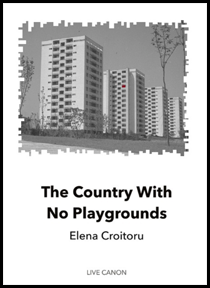 The jacket is white. Extending just below centre is a ragged monchrome faded photo/ or painting of four residential tower blocks. Below this, on the white part of the jacket, the title is centred in fairly large black lower case, over two lines. Then the author's name very small lower case. The publisher's name at the foot of the page is in tiny grey caps.