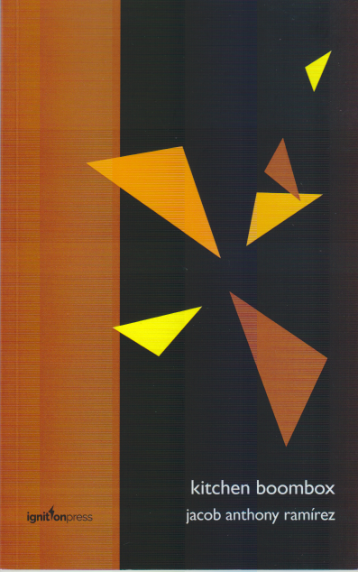 Black and orangey-brown cover with orange and yellow triangle pattern