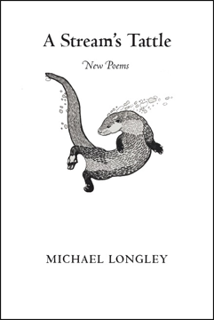 The jacket is white, with graphic and text in black. Slightly above centre there is a drawing of an otter swimming, and must be underwater judging by the little bubbles rising from his tail. Looks very lively. Two inches from bottom of jacket author's name in fairly small caps, but easily legible. The pamphlet little is in fairly large lower case, and centred (as is all the text) about an inch from the top. Below this in very small italics the words 'New Poems'.