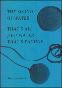 The jacket is a mid shade of blue. The title, in black caps, is set out as five lines of a poem in two stanzas. These are left-justified and occupy about a third of the total space. The author's name in very small lower case letters is left justified in the bottom corner. The space to the right of the text and below the bottom line of the poem features a graphical illustration. Top right a large roughly filled grey circle. Below the text two long blackish strings that loop across the cover. One ends in a smaller circle, like a ballon. The other loops itself into circles like loose ribbon.